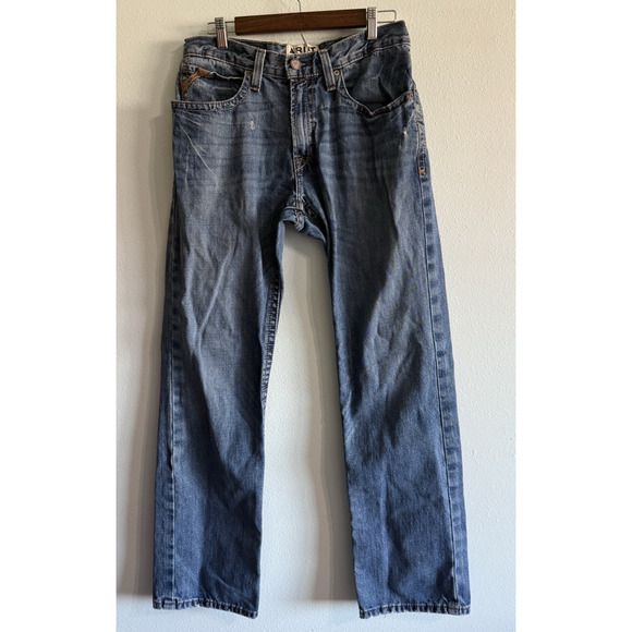 Ariat M4 Jeans Men's Size 32x34 Blue Relaxed Bootcut Mid Rise lock loop - Picture 1 of 6